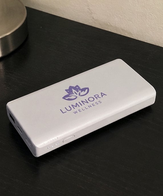 Power banks with logo — customer photo
